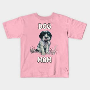 Adorable puppy dog with dog mom phrase Kids T-Shirt